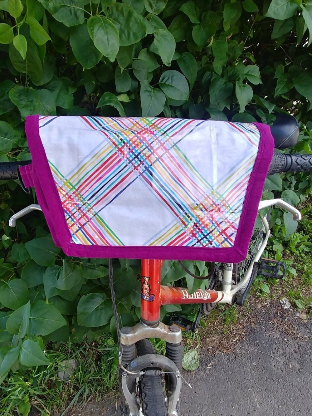 Handlebar Bag in Rainbow Stripes